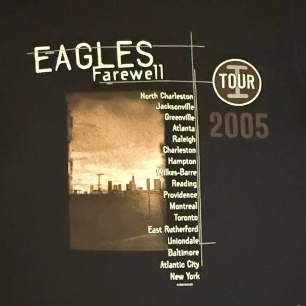 Eagles Rock Band 2005 Farewell Concert Tour 100% Cotton T Shirt